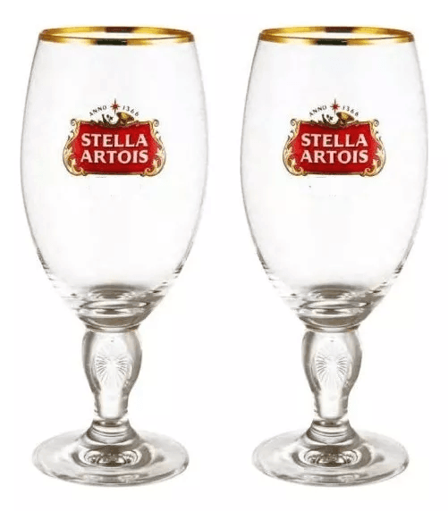 Pack 2 Copas Stella Artois 330 ml Borde Dorado