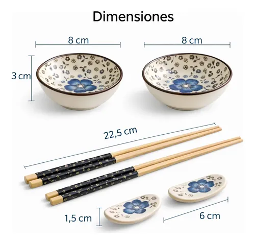 Set Sushi Porcelana Para 2 Personas En Caja De Regalo