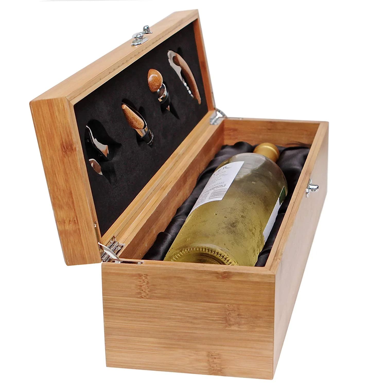 Cajon Set de Vino Bamboo para Botella 4 Piezas