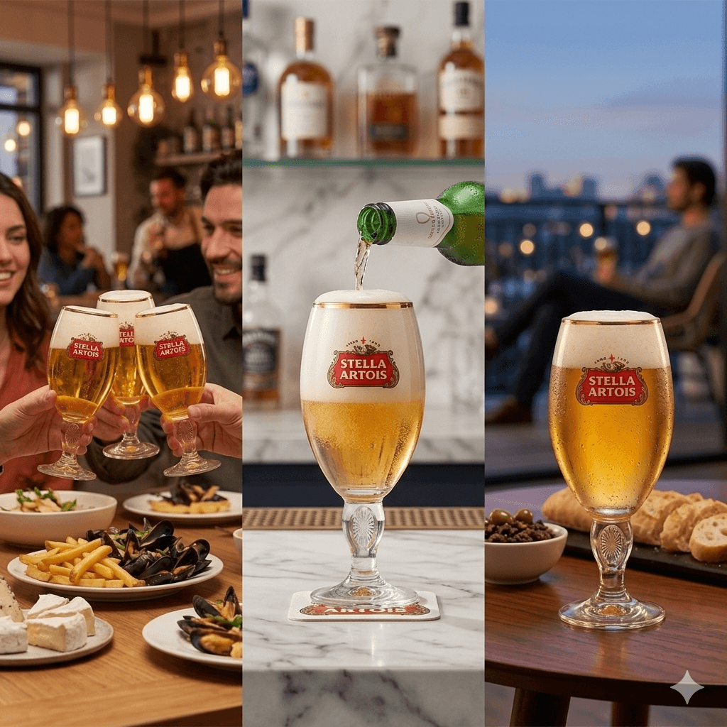Pack 2 Copas Stella Artois 500 ml Borde Dorado