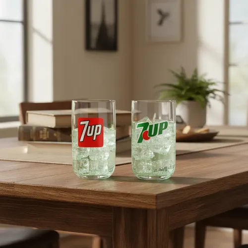 Pack 2 Vasos Vidrio 7up Edición Vintage 350ml